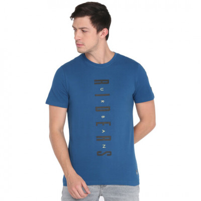 Lee Slim Fit Blue Printed Crew Neck T-Shirt
