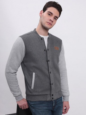Lee Male Color Block Grey Regular Fit coat
