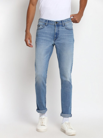 Lee Bruce Blue Solid Skinny Jeans