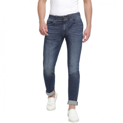 Lee Travis Blue Solid Slim Fit Jeans
