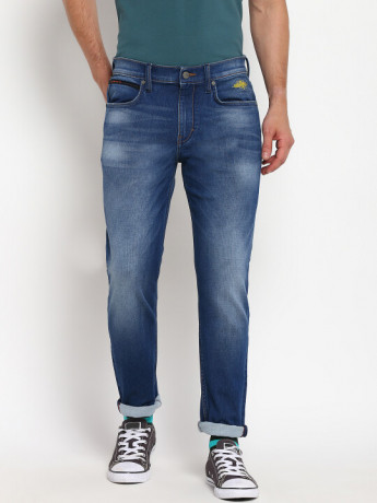 Lee Eric Blue Solid Skinny Fit Jeans