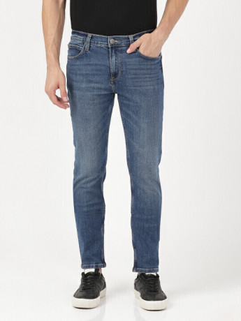 Lee Men Travis Mid Stone Indigo Solid Slim Fit Jeans
