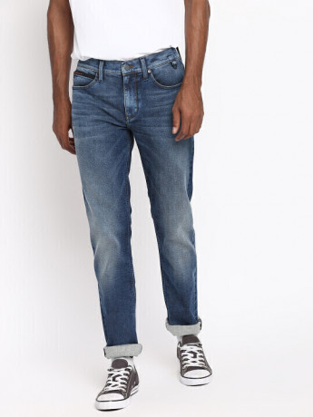 Lee Men Travis Brushed Mid Stone Tapered Fit Jeans