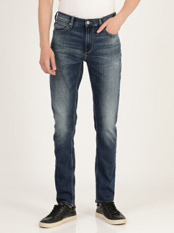 Lee Men's Bruce Blue Solid Jeans (Skinny)