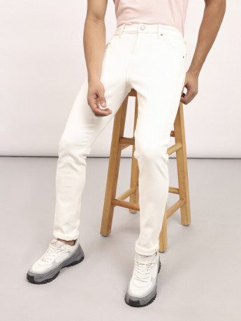 Lee Male White Skinny Fit High Rise pants
