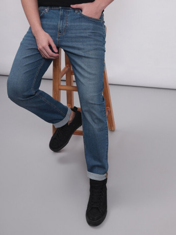 Lee Male Blue Slim Fit High Rise pants