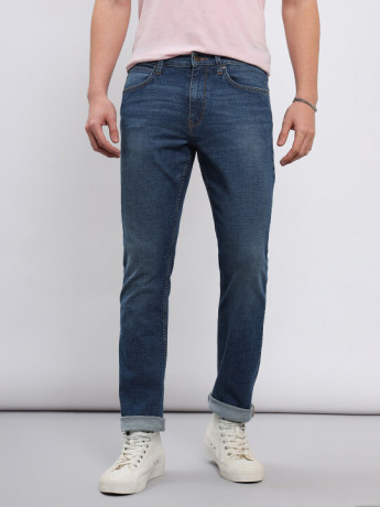 Lee Male Blue Straight Fit High Rise pants