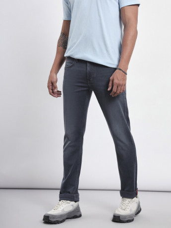 Lee Male Grey Slim Fit High Rise pants