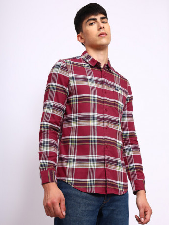 Lee Men's Checkered Red Shirt (Slim)