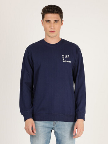 Lee Men's Blue Printed Comfort Sweatshirts