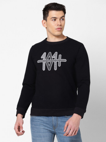 Lee Men's Black  Embroidered Sweatshirts