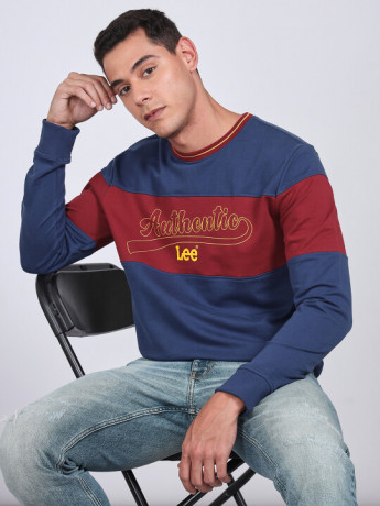 Lee Men's Colorblock Red Sweatshirt (Slim)