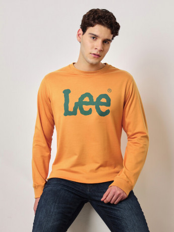 Lee Men's Logo Yellow Basic Sweatshirt (Slim)