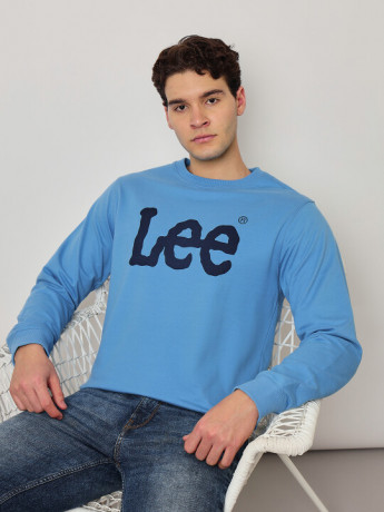 Lee Men's Logo Blue Logo Sweatshirt (Slim)