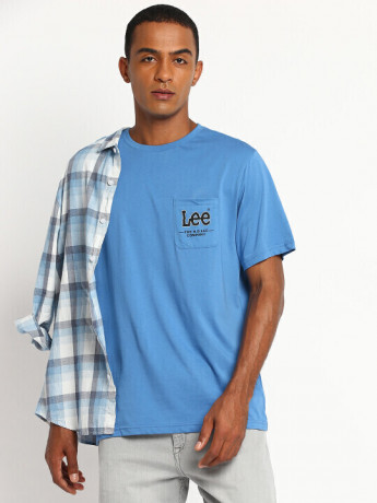 Lee Men Blue Graphic Print Comfort Fit T Shirt