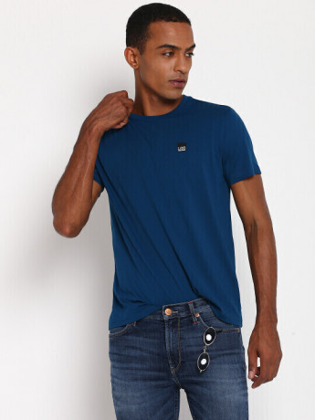 Lee Men Deep Blue Graphic Print Slim Fit T Shirt
