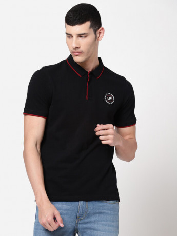 Lee Men's Solid Black T-Shirt (Slim)