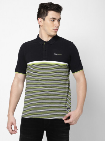 Lee Men's Striped Black T-Shirt (Slim)