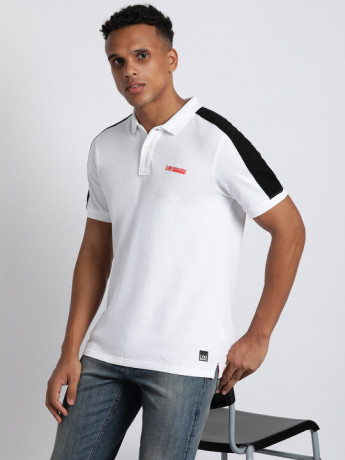 Lee Men's Solid White Sporty T-Shirt (Slim)