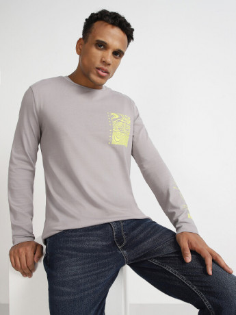 Lee Men's Graphic Grey Glowing T-Shirt (Slim)