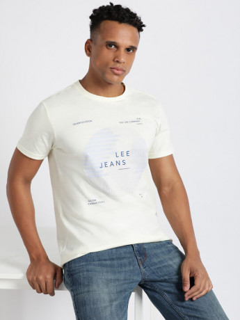 Lee Men's Graphic White T-Shirt (Slim)