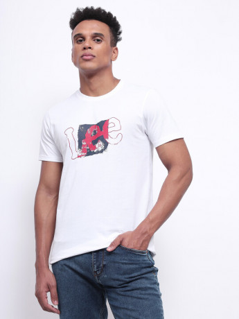 Lee Men's Graphic White  T-Shirt (Slim)