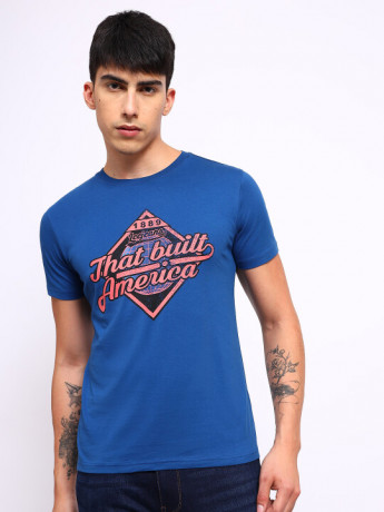 Lee Men's Graphic Blue T-Shirt (Slim)