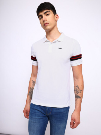 Lee Male Solid White Crew Neck Slim Fit Fit shirt
