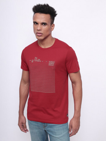 Lee Men's Graphic Print Red  T-Shirt (Slim)