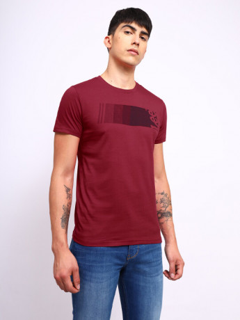 Lee Men's Graphic Print Red T-Shirt (Slim)