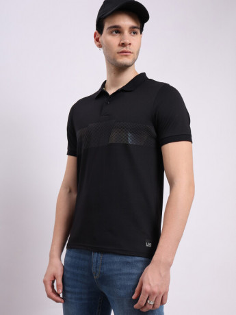 Lee Male Graphic Print Black Crew Neck shirt