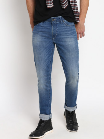 Lee Bruce Blue Solid Skinny Fit Jeans