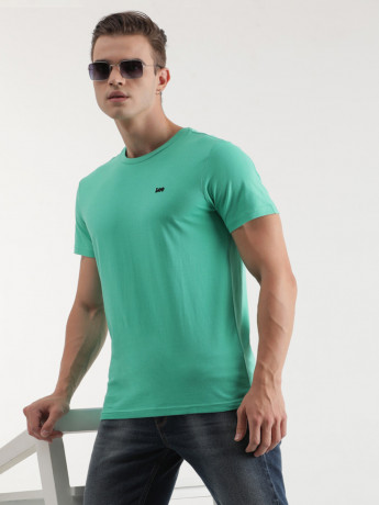 Lee Men Printed Green Crew Neck Slim Fit Tshirt